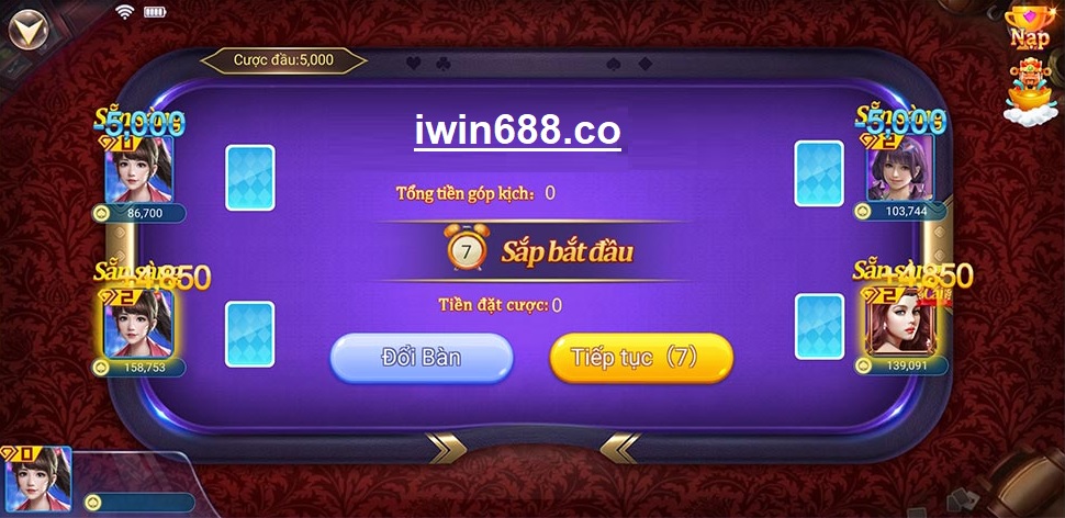 Phòng chơi ba cây tại IWIN688