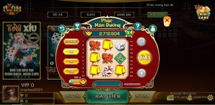 Mini game Phúc Mãn Đường Iwin - có quay có trúng!